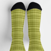 Chaussette Custom Light Sage Olive Green Checkered Pattern (Haut)