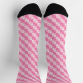 Chaussette Custom Light Soft Pastel Pink White Checkered (Haut)