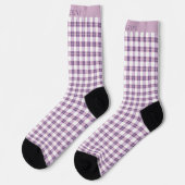 Chaussette Custom Light Soft Pink Dark Purple Checkered  (Gauche)