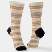 Chaussette Custom Light Yellow Dark Orange Grey Stripes (Angulaire)