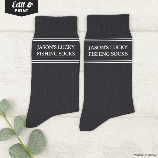Chaussette Custom Lucky Fishing Socks Birthday Christmas Gift