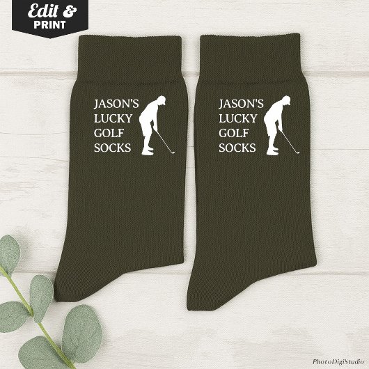 Chaussette Custom Lucky Golf Socks, Birthday Christmas Fun