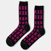 Chaussette Custom Monogram Initial Black Pink socks (Gauche)