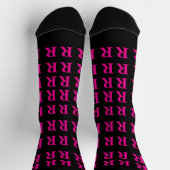 Chaussette Custom Monogram Initial Black Pink socks (Haut)