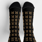 Chaussette Custom Monogram Letter Black Gold socks (Haut)