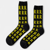 Chaussette Custom Monogram Letter Black Yellow socks (Gauche)