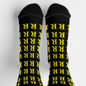 Chaussette Custom Monogram Letter Black Yellow socks (Haut)