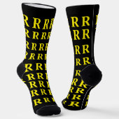 Chaussette Custom Monogram Letter Black Yellow socks (Angulaire)