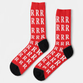 Chaussette Custom Monogram Letter White Red socks (Gauche)