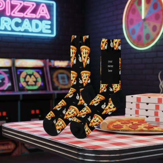 Chaussette Custom Name Funny Pizza Socks – Personalized Gift"