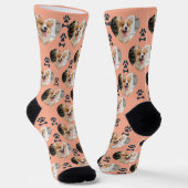 Chaussette Custom Pet Photo and  Paw Prints Socks (Angulaire)