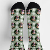 Chaussette Custom Pet Photo Paw Print Pattern (Haut)