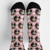 Chaussette Custom Pet Photo Paw Print Pattern (Haut)
