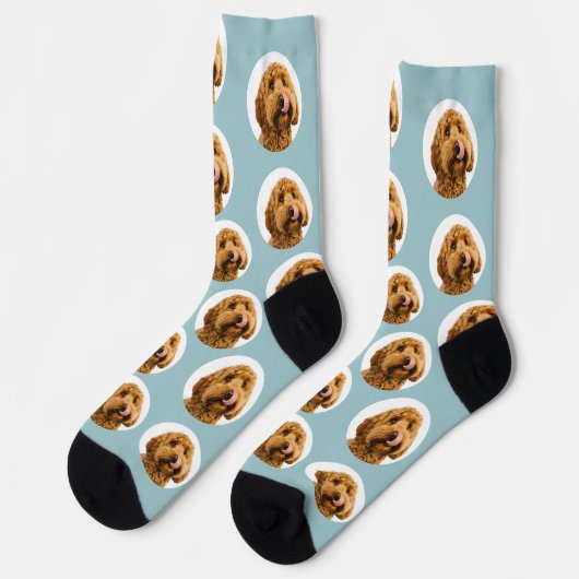 Chaussette Custom Pet Photo Socks | Personalized Dog Face (Gauche)