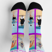 Chaussette Custom Photo Collage Socks Personalized Text (Haut)