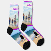 Chaussette Custom Photo Collage Socks Personalized Text (Droite)