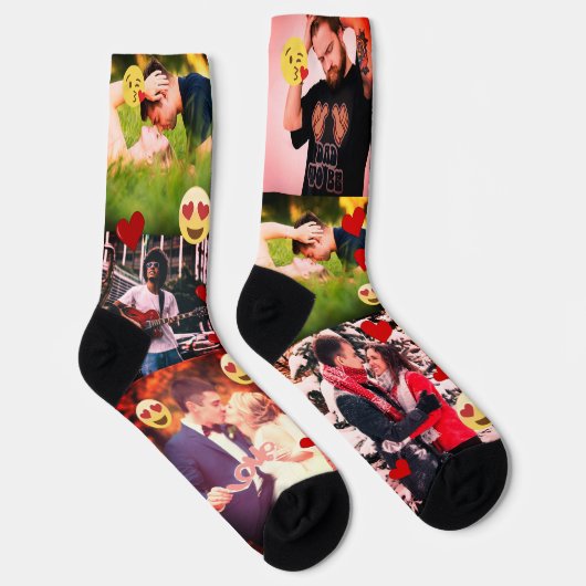 Chaussette Custom photo personalized love elements (Droite)
