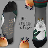 Chaussette Customisable “Fleece Navidad” Sheep Funny Fun Grey