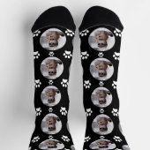 Chaussette Customisé Funny Chat Pet Paw Face Noir (Haut)