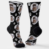 Chaussette Customisé Funny Chat Pet Paw Face Noir (Angulaire)