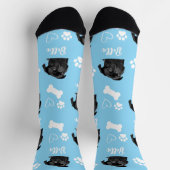 Chaussette Cute Amoureux des chiens animal bleu photo (Haut)