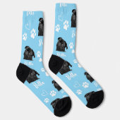 Chaussette Cute Amoureux des chiens animal bleu photo (Droite)