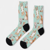 Chaussette Cute aquarelle Corgi Chien Motif (Gauche)
