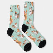 Chaussette Cute aquarelle Corgi Chien Motif (Droite)