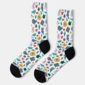 Chaussette Cute Aquarelle Océan Animaux Motif (Gauche)