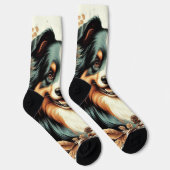 Chaussette Cute Australian Shepherd Peinture (Droite)