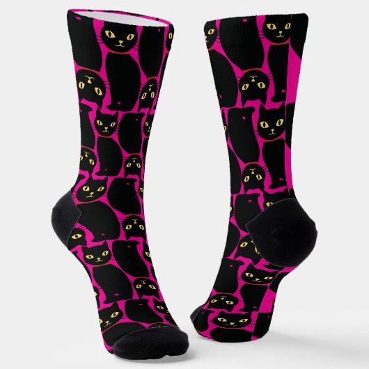 Chaussette Cute Black Cat Socks Gift for Black Cat Lovers  (Angulaire)
