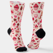 Chaussette Cute Candy & Sweets Valentine Seamless Pattern  (Angulaire)