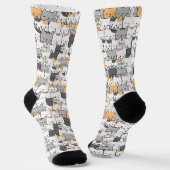 Chaussette Cute cat pattern square wallpaper (Angulaire)