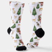 Chaussette Cute Cats and Christmas Trees Pattern Socks (Angulaire)