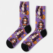 Chaussette Cute Cavalier King Charles halloween motif (Gauche)