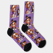 Chaussette Cute Cavalier King Charles halloween motif (Droite)