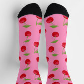 Chaussette Cute cerise Motif sur rose (Haut)