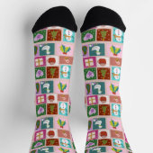 Chaussette Cute Christmas Patchwork Pattern (Haut)