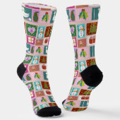 Chaussette Cute Christmas Patchwork Pattern (Angulaire)