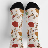 Chaussette Cute Corgi Christmas Holiday Seamless Pattern (Haut)