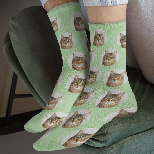 Chaussette Cute Custom Cat Photo Socks