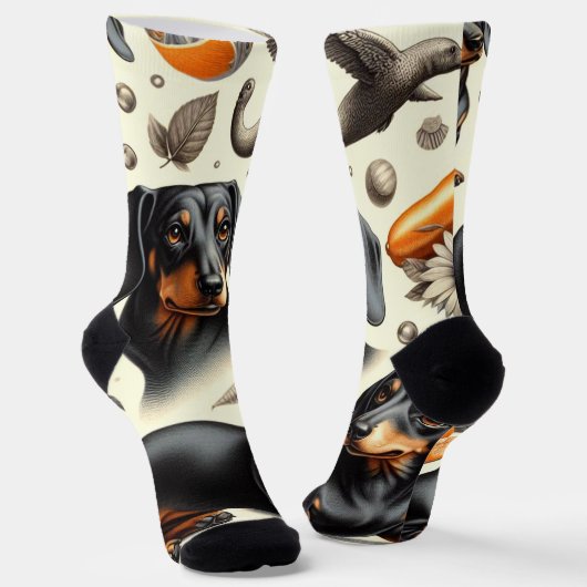 Chaussette Cute Dachshund Motif (Angulaire)