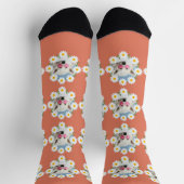 Chaussette Cute Daisies Custom Photo Pet Dog Lover Pink  (Haut)