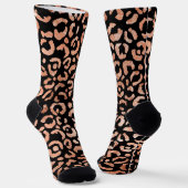 Chaussette Cute Elegant Rose Gold Glam Leopard (Angulaire)