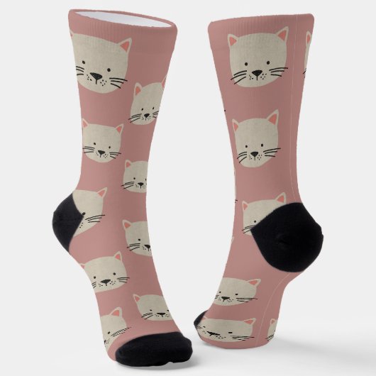 Chaussette Cute face de chat Whimsical (Angulaire)