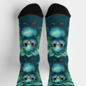 Chaussette Cute Fantasy whimsical Blue Peacock  (Haut)