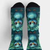 Chaussette Cute Fantasy whimsical Blue Peacock  (Haut)
