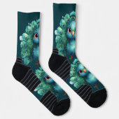 Chaussette Cute Fantasy whimsical Blue Peacock  (Droite)