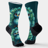Chaussette Cute Fantasy whimsical Blue Peacock  (Angulaire)
