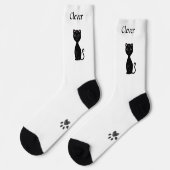 Chaussette Cute Funny Chat et pattes noirs sur Chaussettes bl (Gauche)